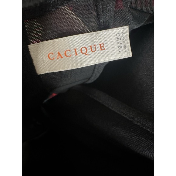 Cacique Strapless Lace Up Corset Black Pink Embroidered 18 20 Fairy Whimsy Fem - Picture 6 of 7